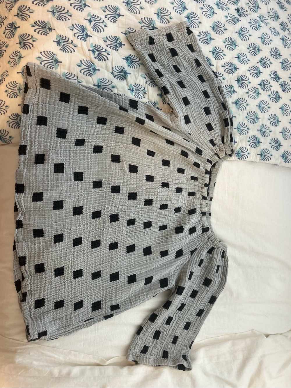 Ace & Jig Gray Top with Black Square Print